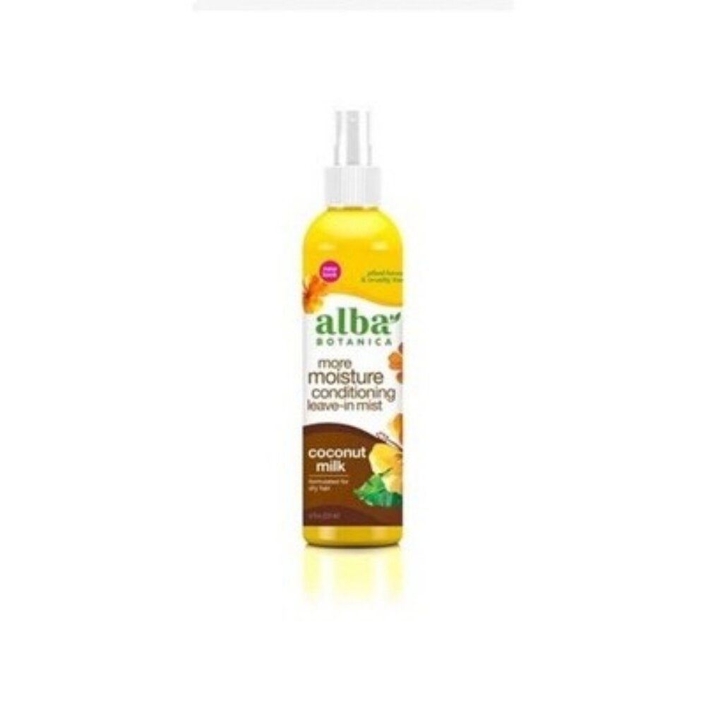 Alba Botanica Mega Moisture Conditioning Leave-In Mist, Coconut Milk, 8 Oz